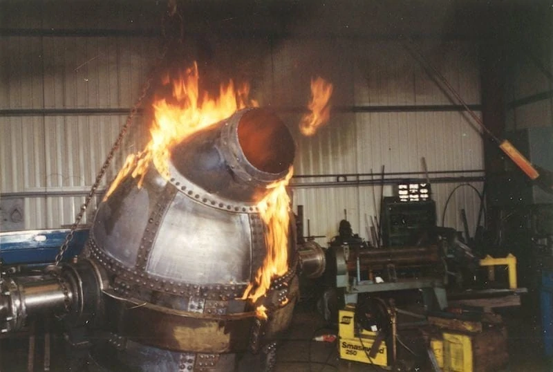 9 Aging The Metal On The Completed Bessemer Converter With Oil And Fire 800x538 1